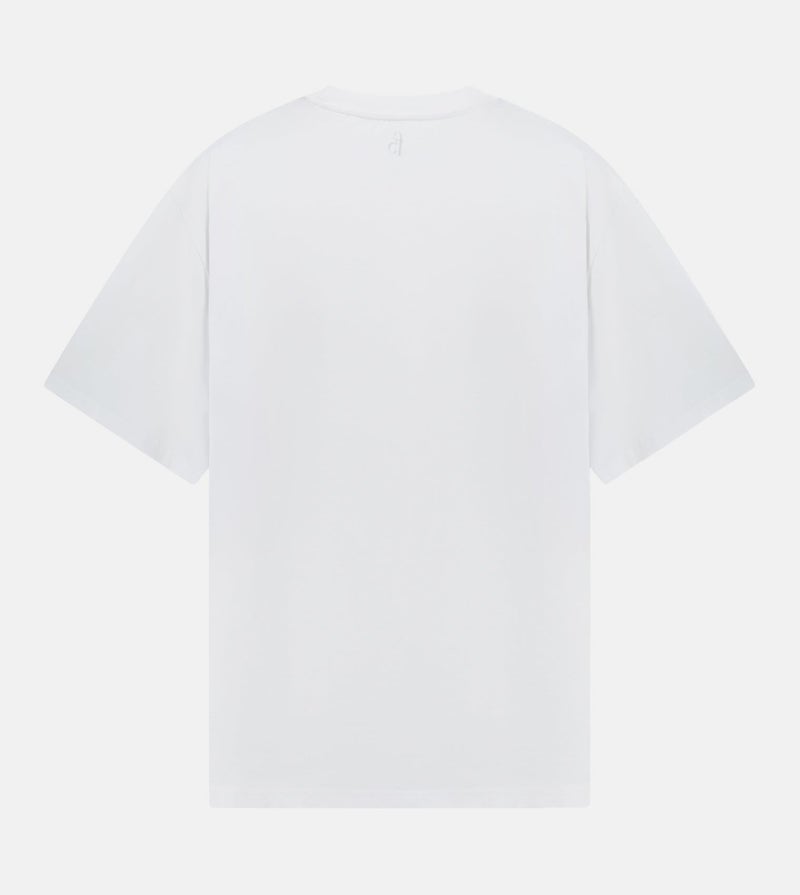 إف5 تيشيرت رجالي واسع مطرز أبيض - Image 2